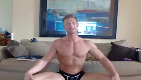 Sexy blonde plays with her tight body