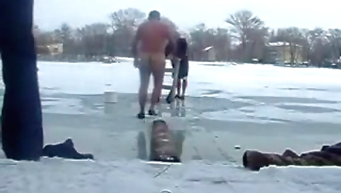 Slim brunette hair drilled by a toy