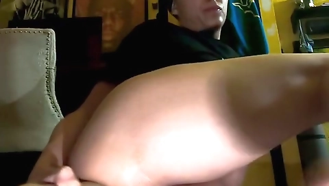 Sexy young blonde dildo fucks her tight ass